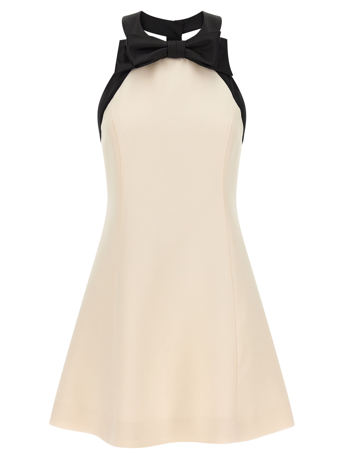 Bicolor Virgin Wool Short Dress