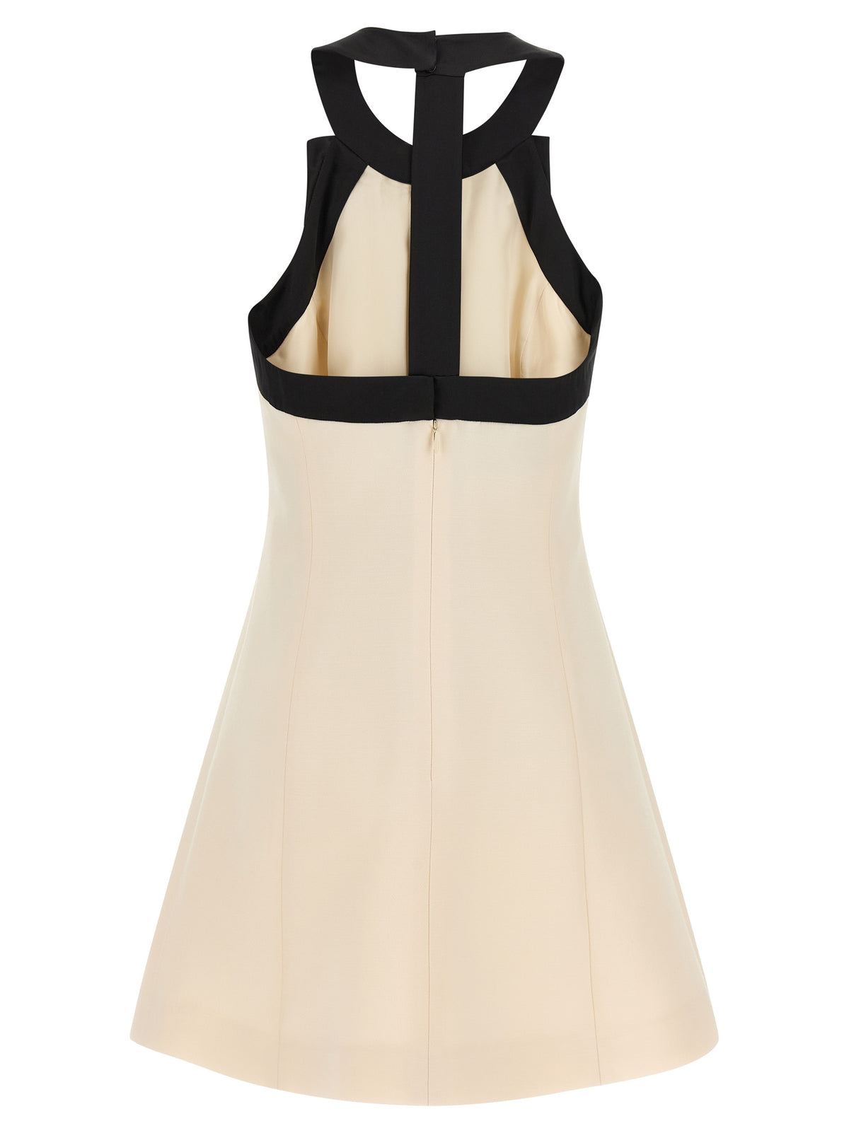 Bicolor Virgin Wool Short Dress