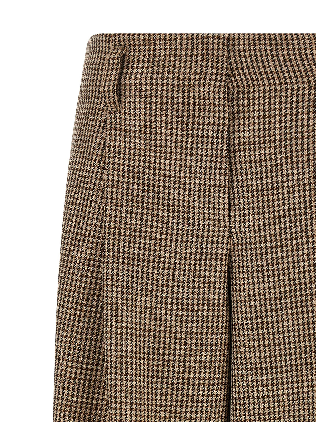 Brown Virgin Wool Flared Pants