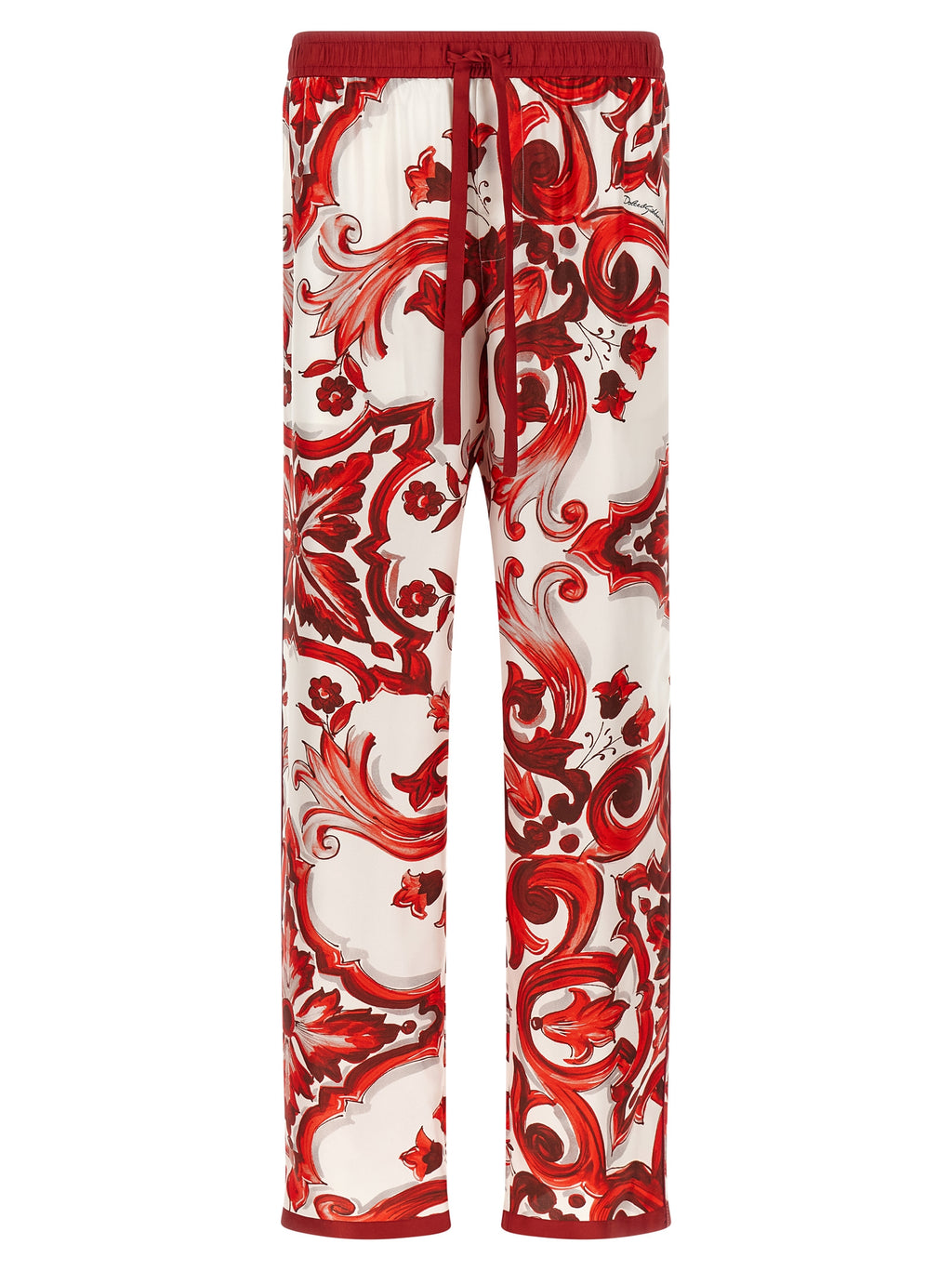 Red Silk Casual Pants