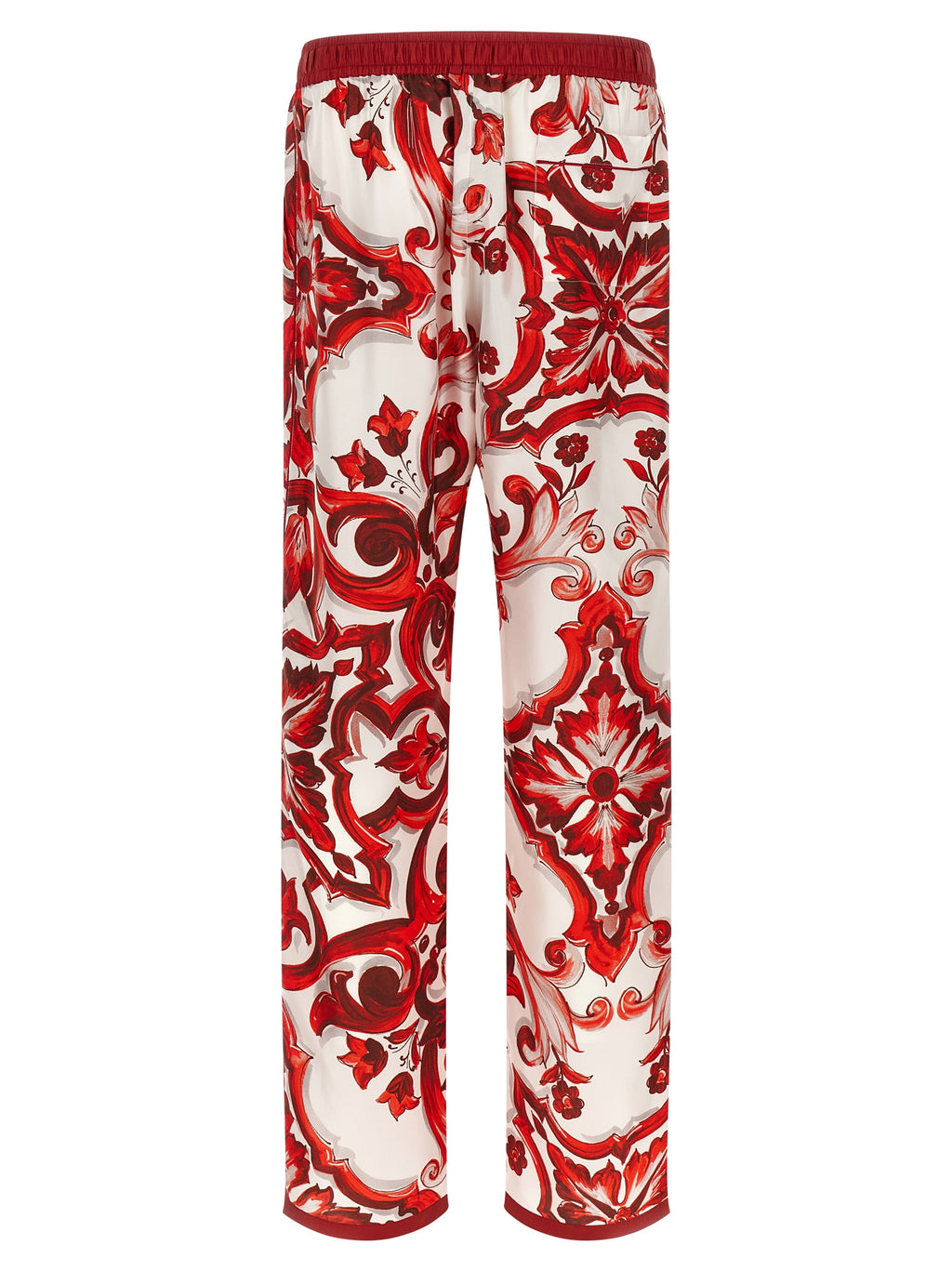 Red Silk Casual Pants