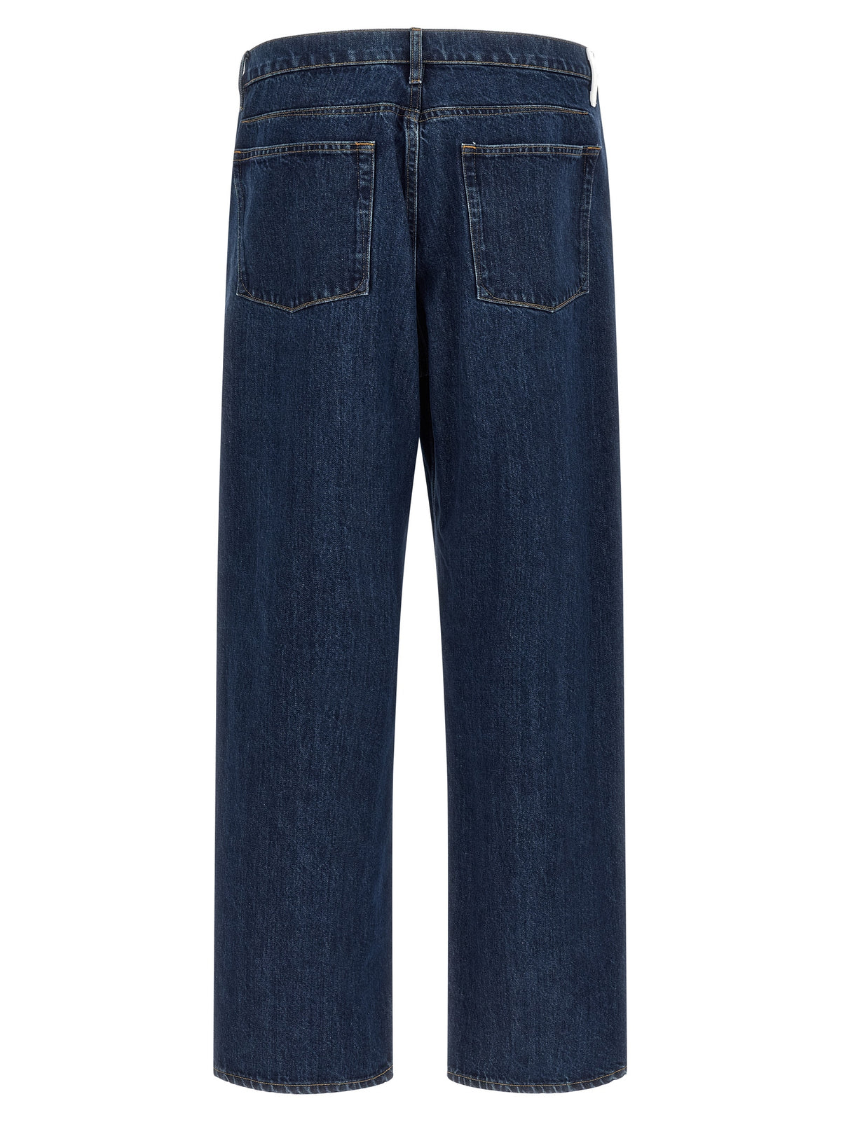 Blue Cotton Straight-Leg Jeans