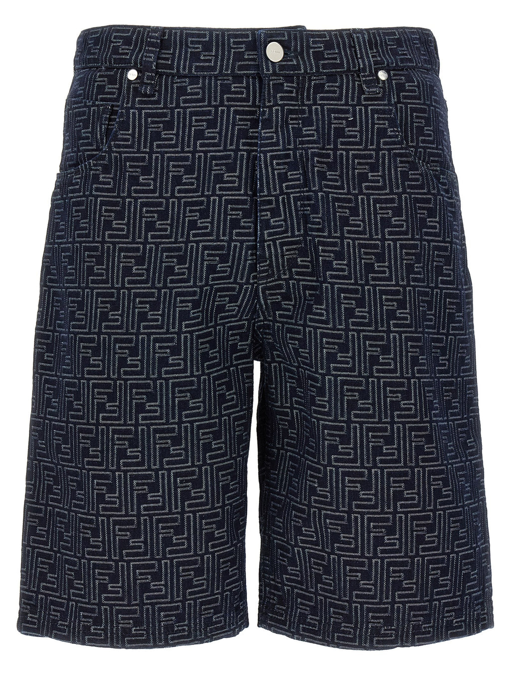Blue Cotton Bermuda Shorts