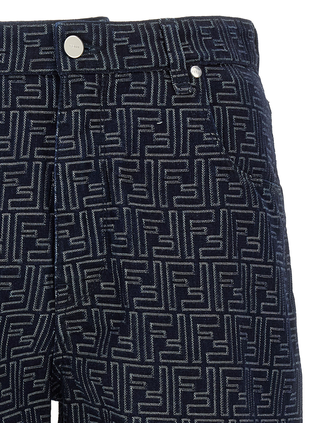 Blue Cotton Bermuda Shorts