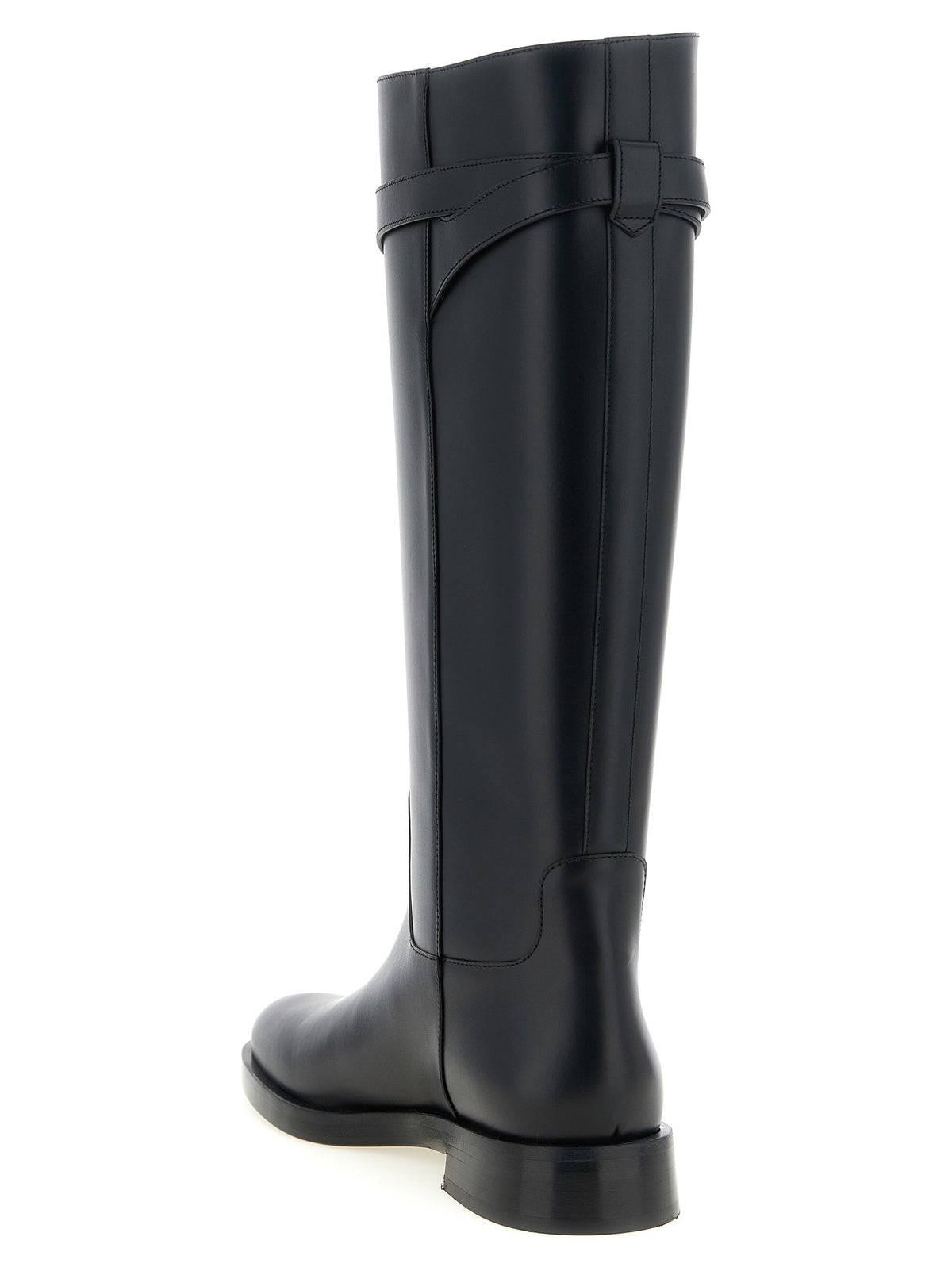 Black Calfskin Over The Knee