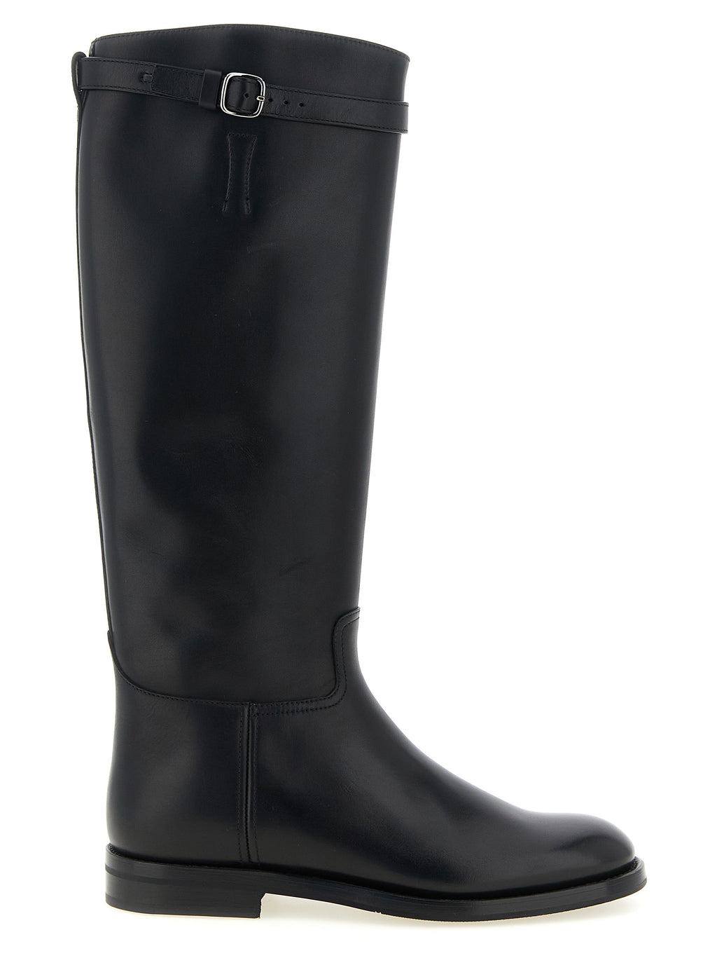 Black Calfskin Over The Knee