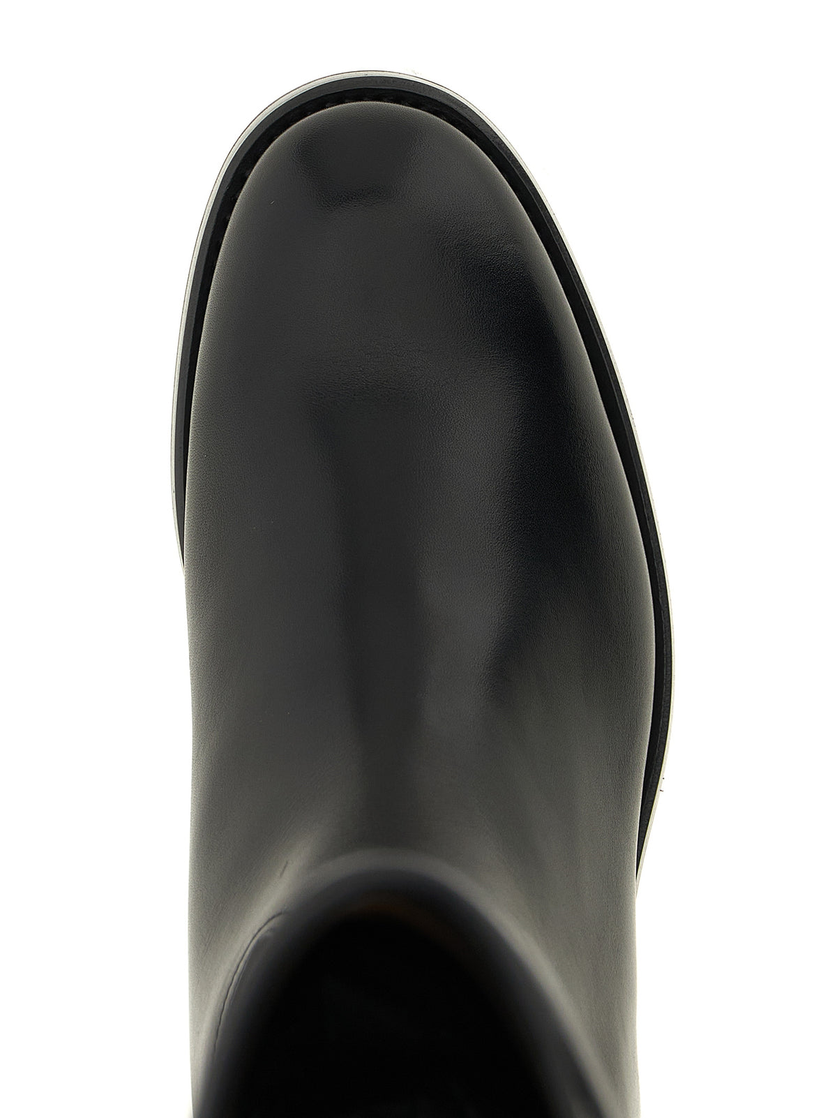 Black Calfskin Over The Knee