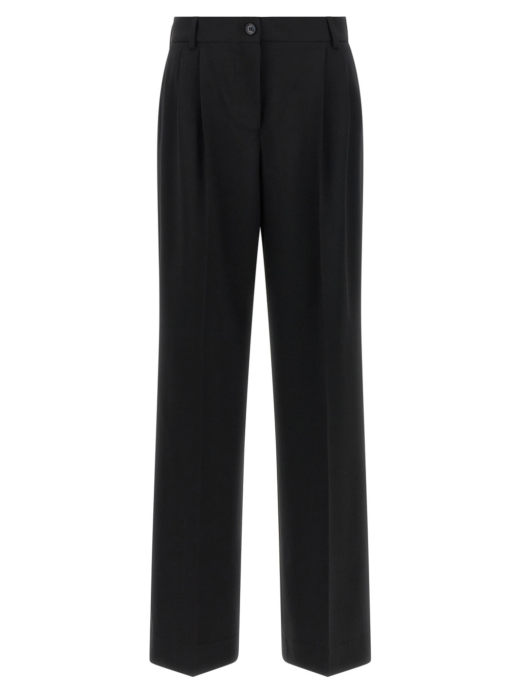 Black Virgin Wool Casual Pants