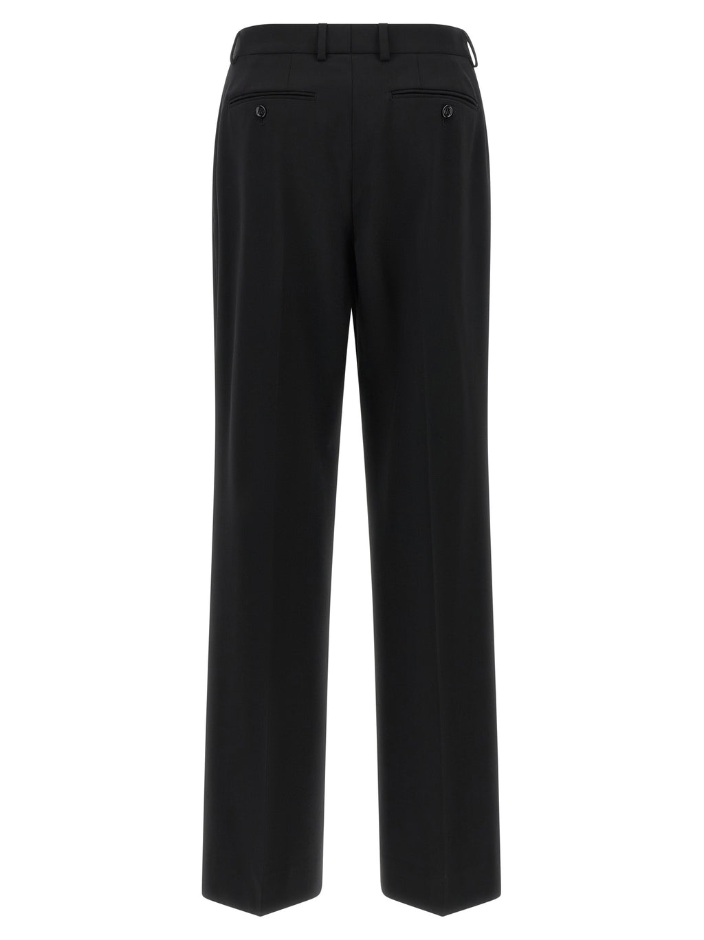 Black Virgin Wool Casual Pants