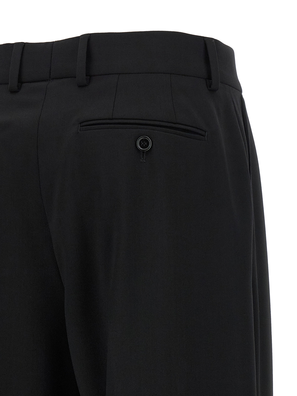 Black Virgin Wool Casual Pants