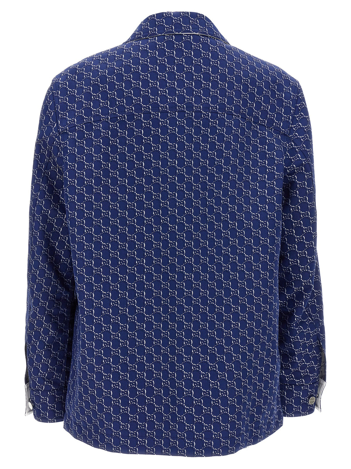 Blue Cotton Biker Jacket