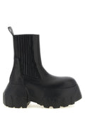 Black Ramie Ankle Boots