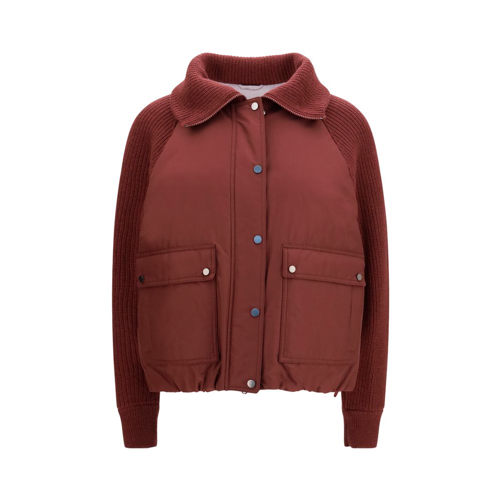 Bordeaux Cotton Full-Length Jacket