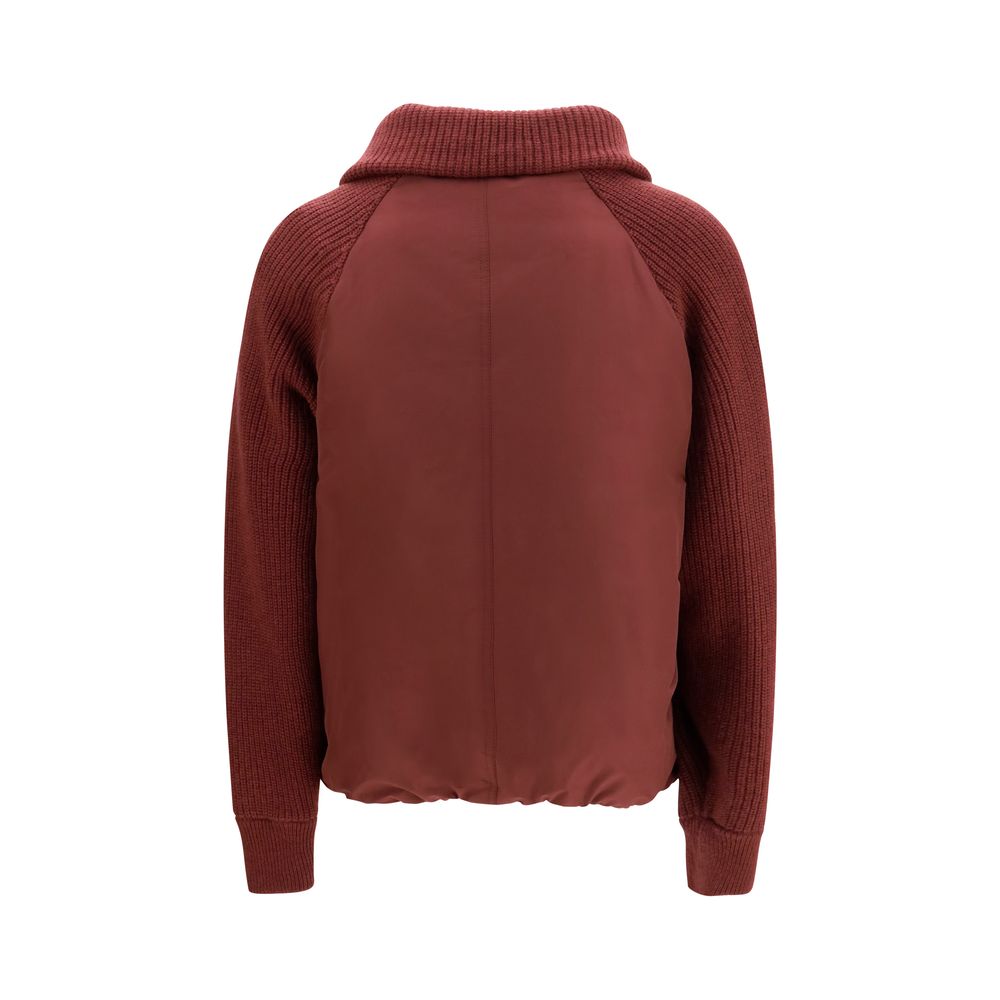 Bordeaux Cotton Full-Length Jacket