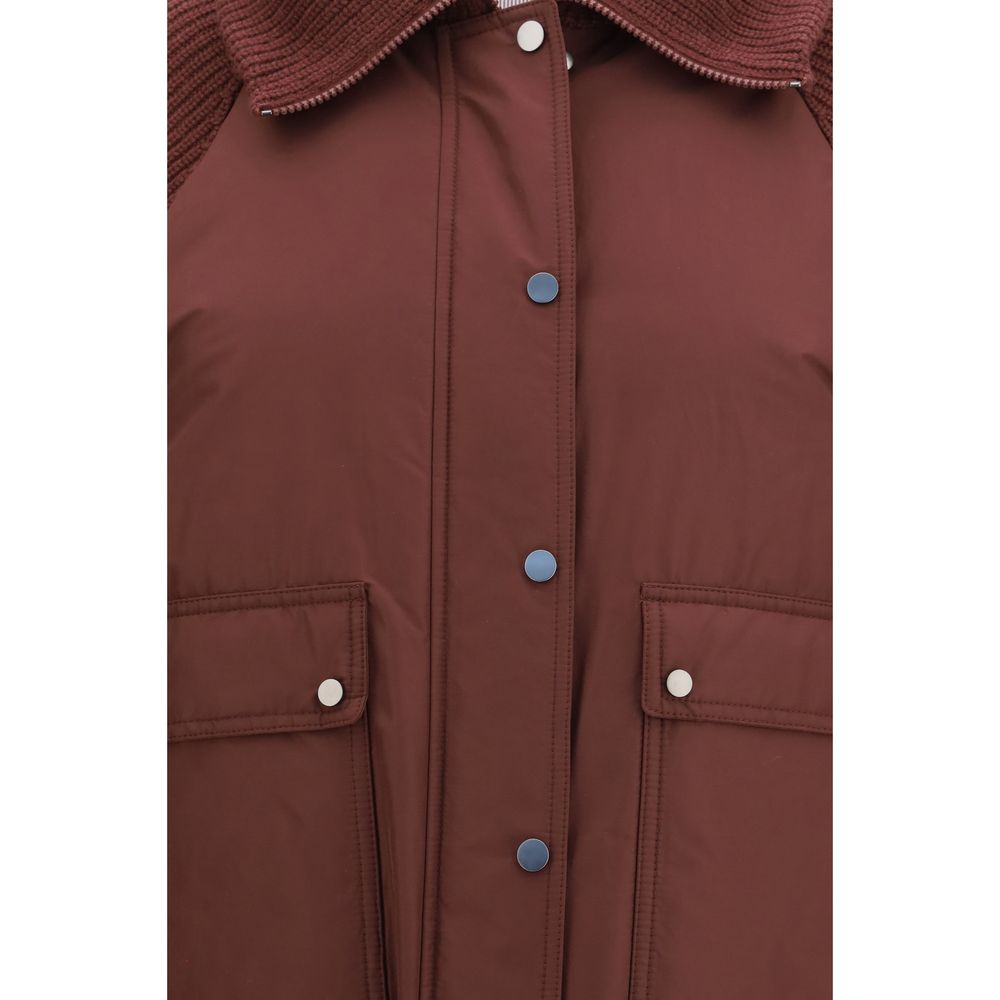 Bordeaux Cotton Full-Length Jacket