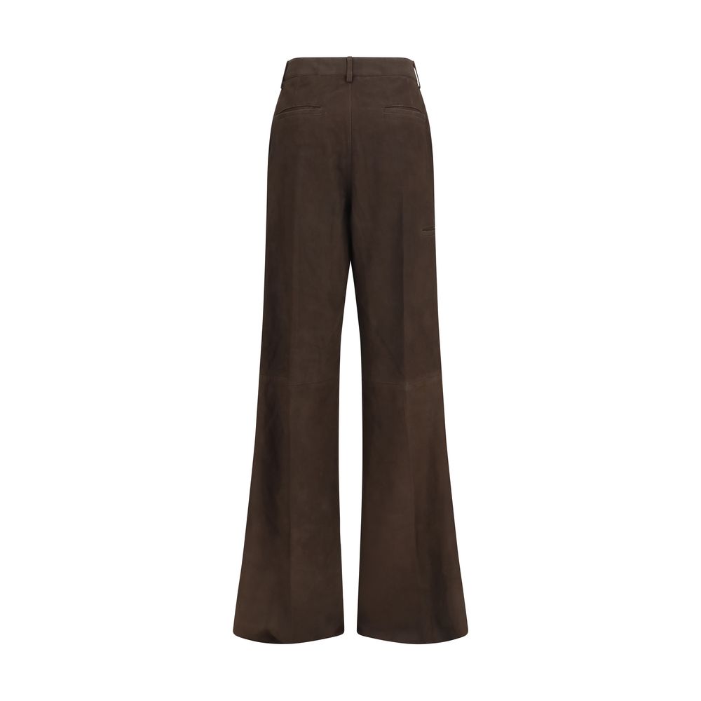 Brown Calf Leather Bos Taurus Casual Pants