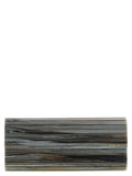 Gray Polyester Clutch Bag