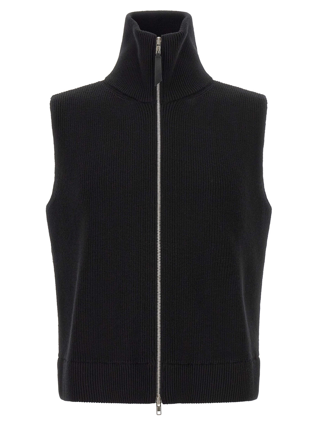 Black Wool Sleeveles Sweater