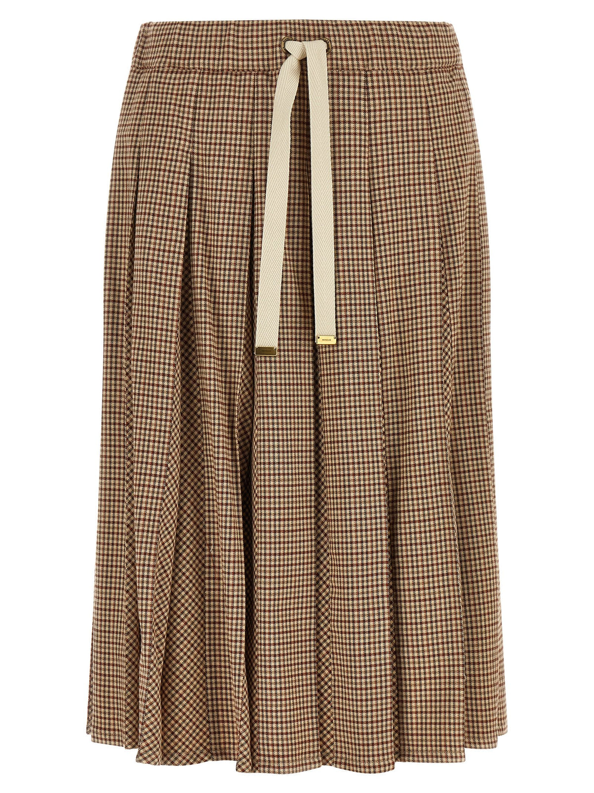 Beige Viscose Midi Skirt