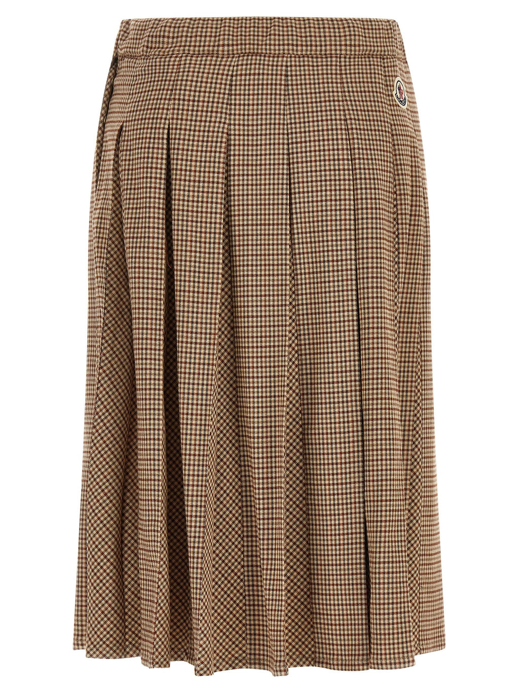 Beige Viscose Midi Skirt