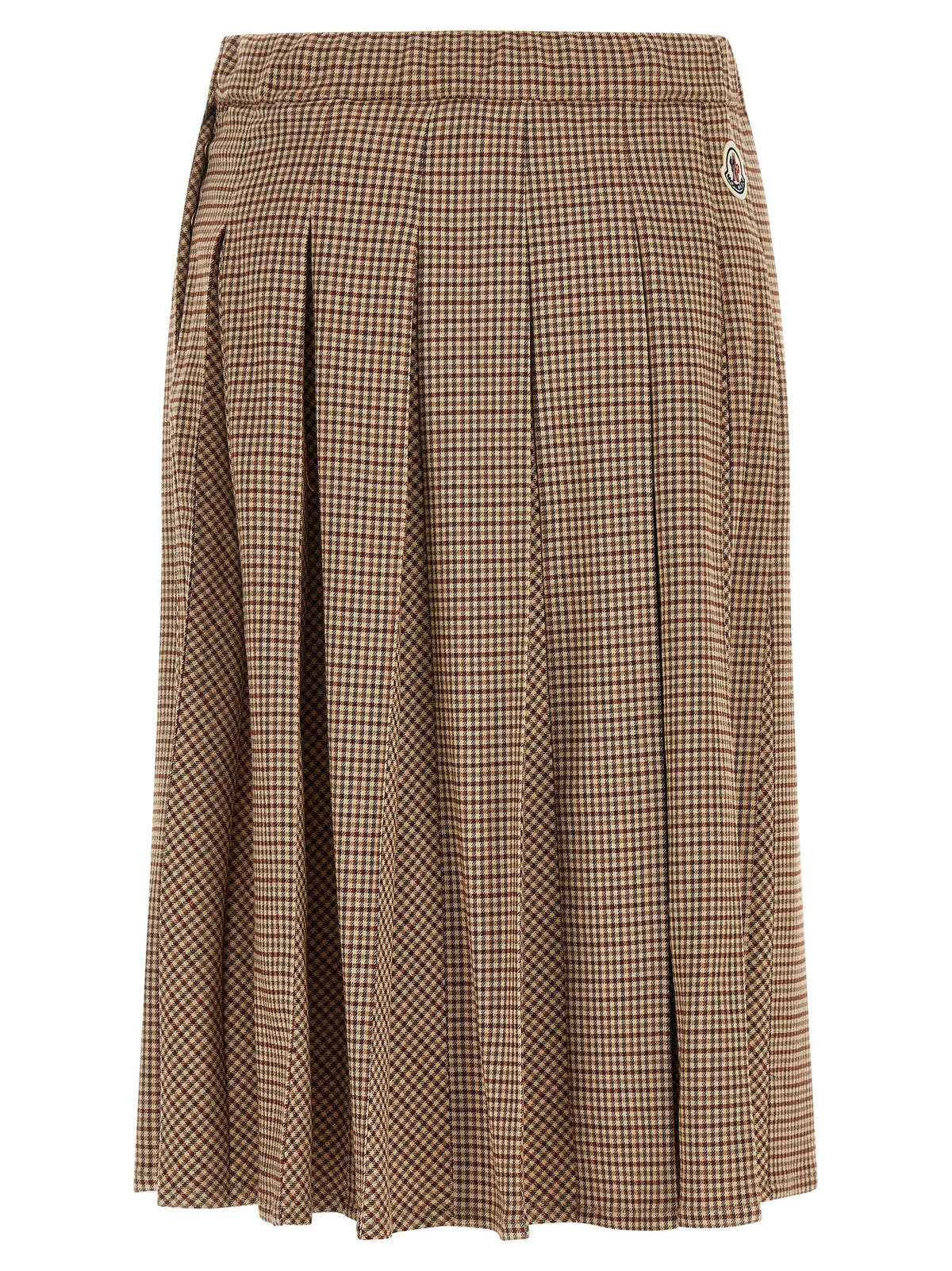 Beige Viscose Midi Skirt