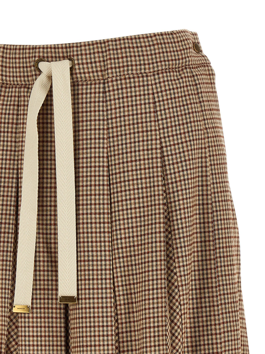 Beige Viscose Midi Skirt