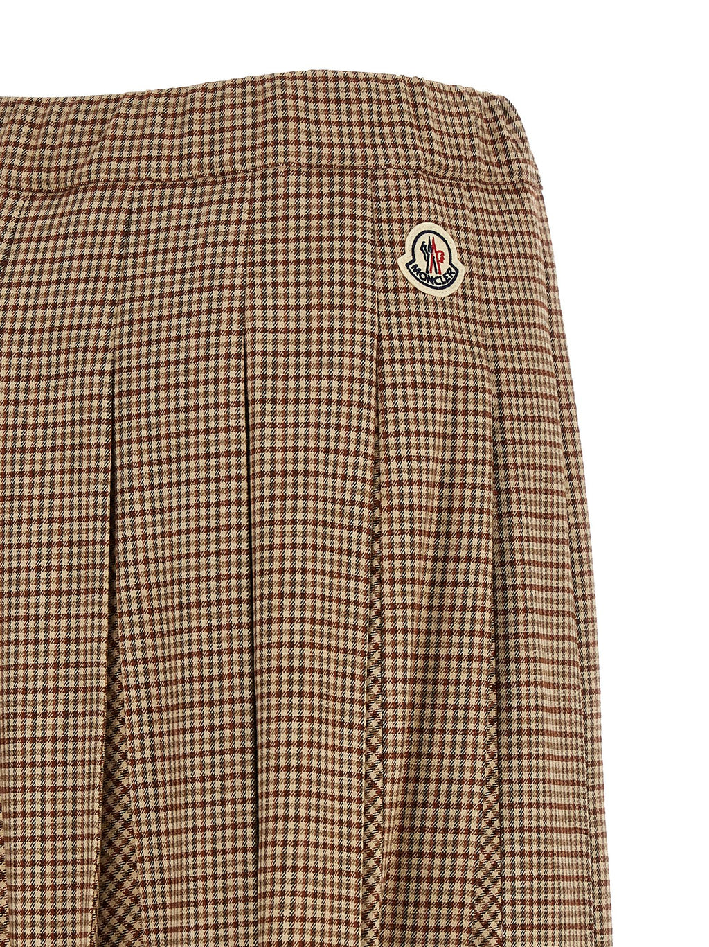 Beige Viscose Midi Skirt