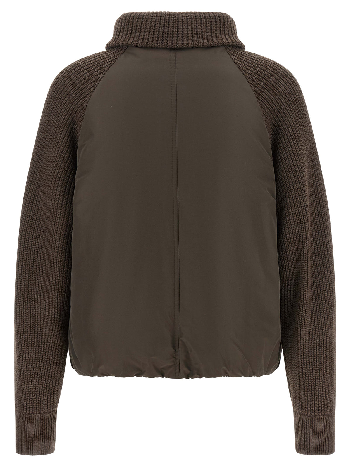Brown Cotton Full-Length Jacket