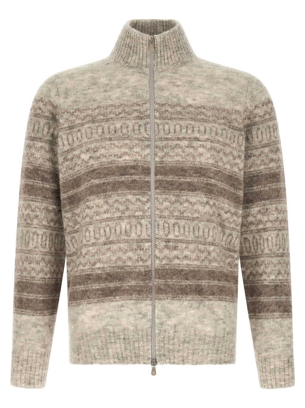 Beige Alpaca Leather Cardigan