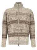 Beige Alpaca Leather Cardigan