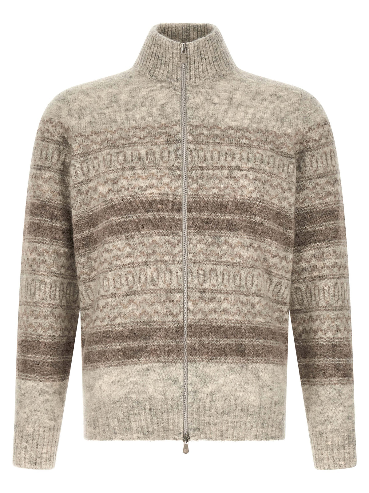 Beige Alpaca Leather Cardigan