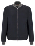 Blue Cashmere Bomber