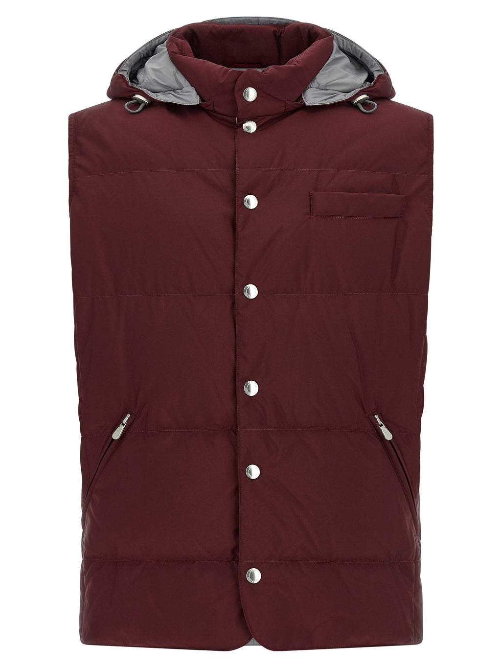 Bordeaux Polyester Sleeveless Jacket