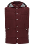 Bordeaux Polyester Sleeveless Jacket