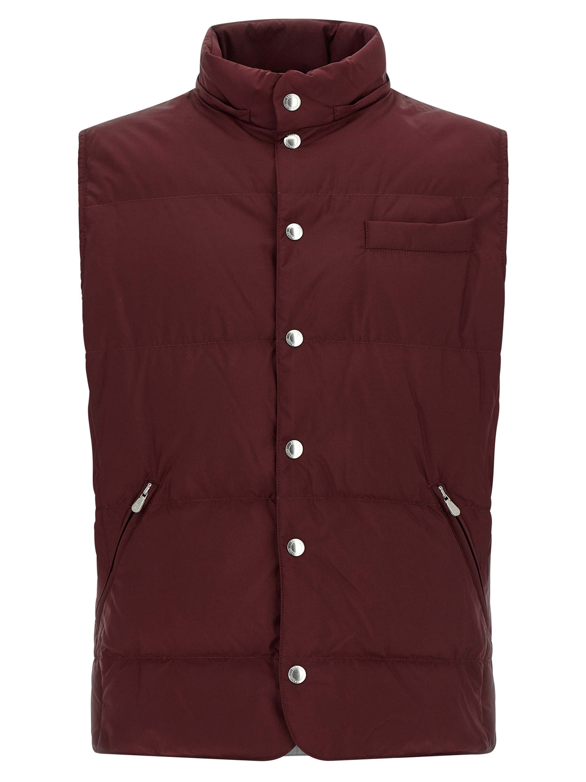Bordeaux Polyester Sleeveless Jacket