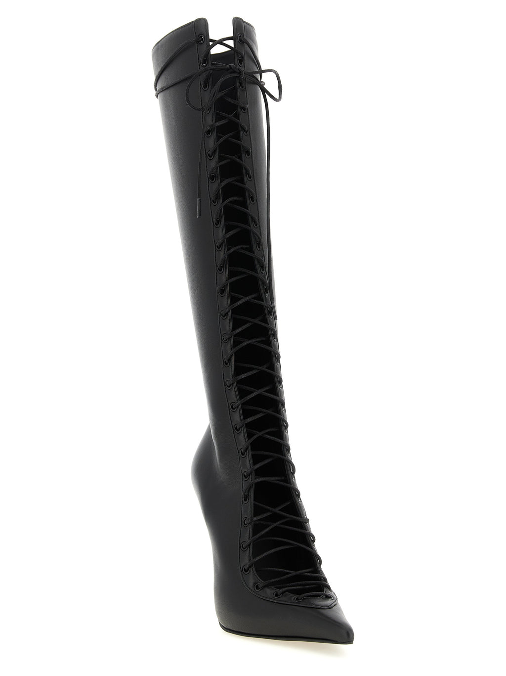 Black Lamb Leather Over The Knee