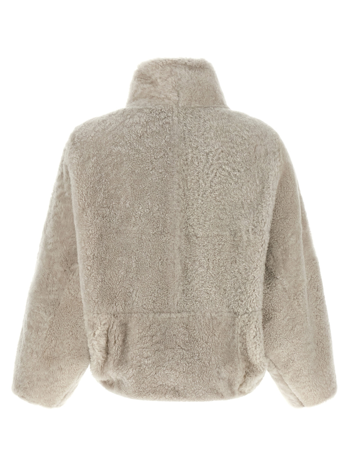 Beige Lamb Leather Full-Length Jacket