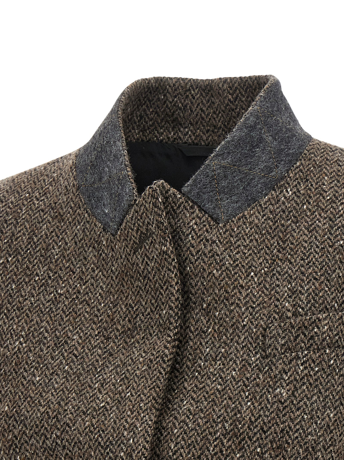 Brown Virgin Wool Sleeveless Jacket