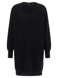 Black Virgin Wool Short Dress