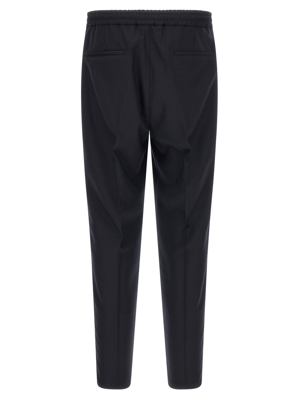 Blue Virgin Wool Casual Pants