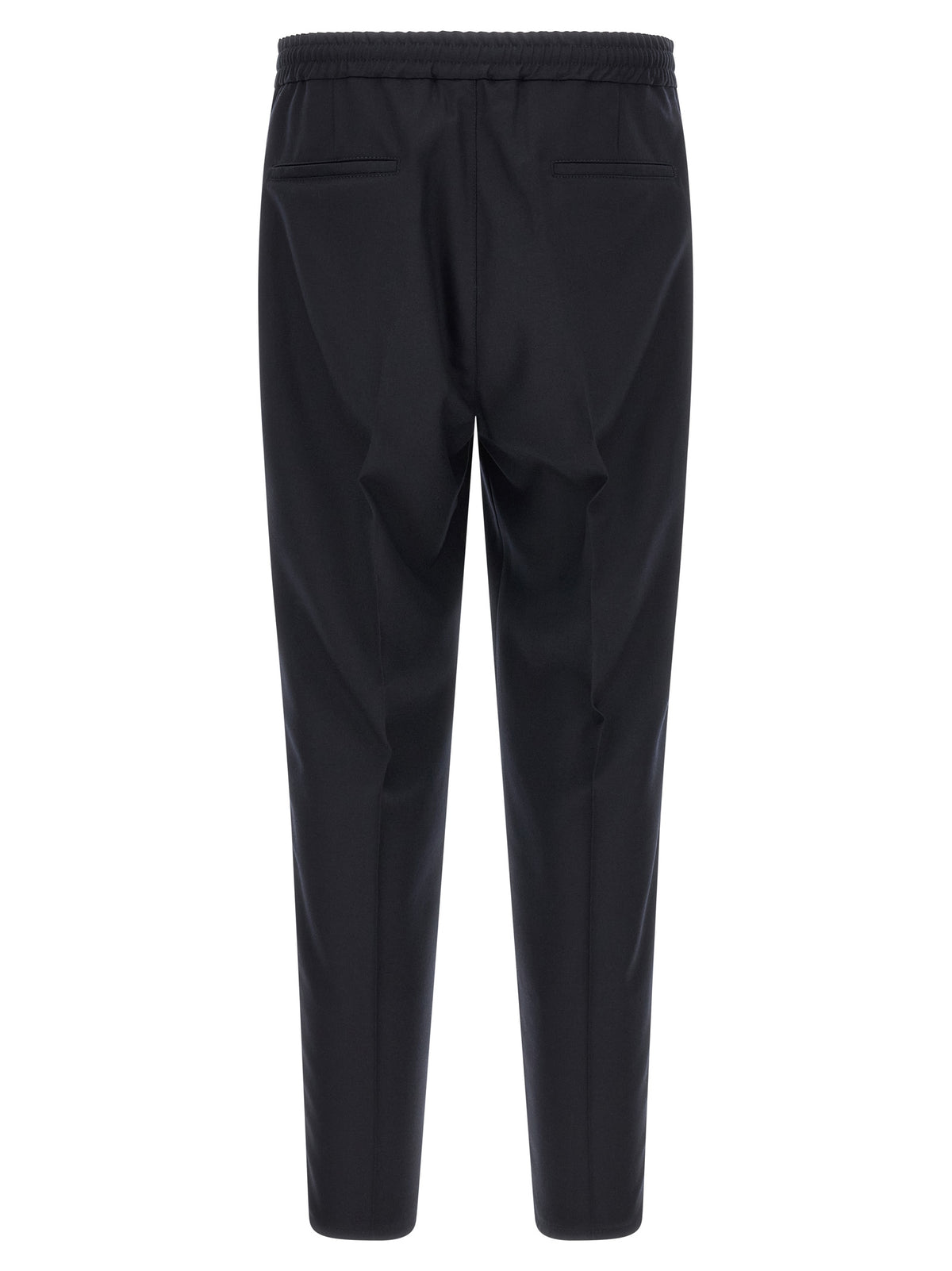 Blue Virgin Wool Casual Pants