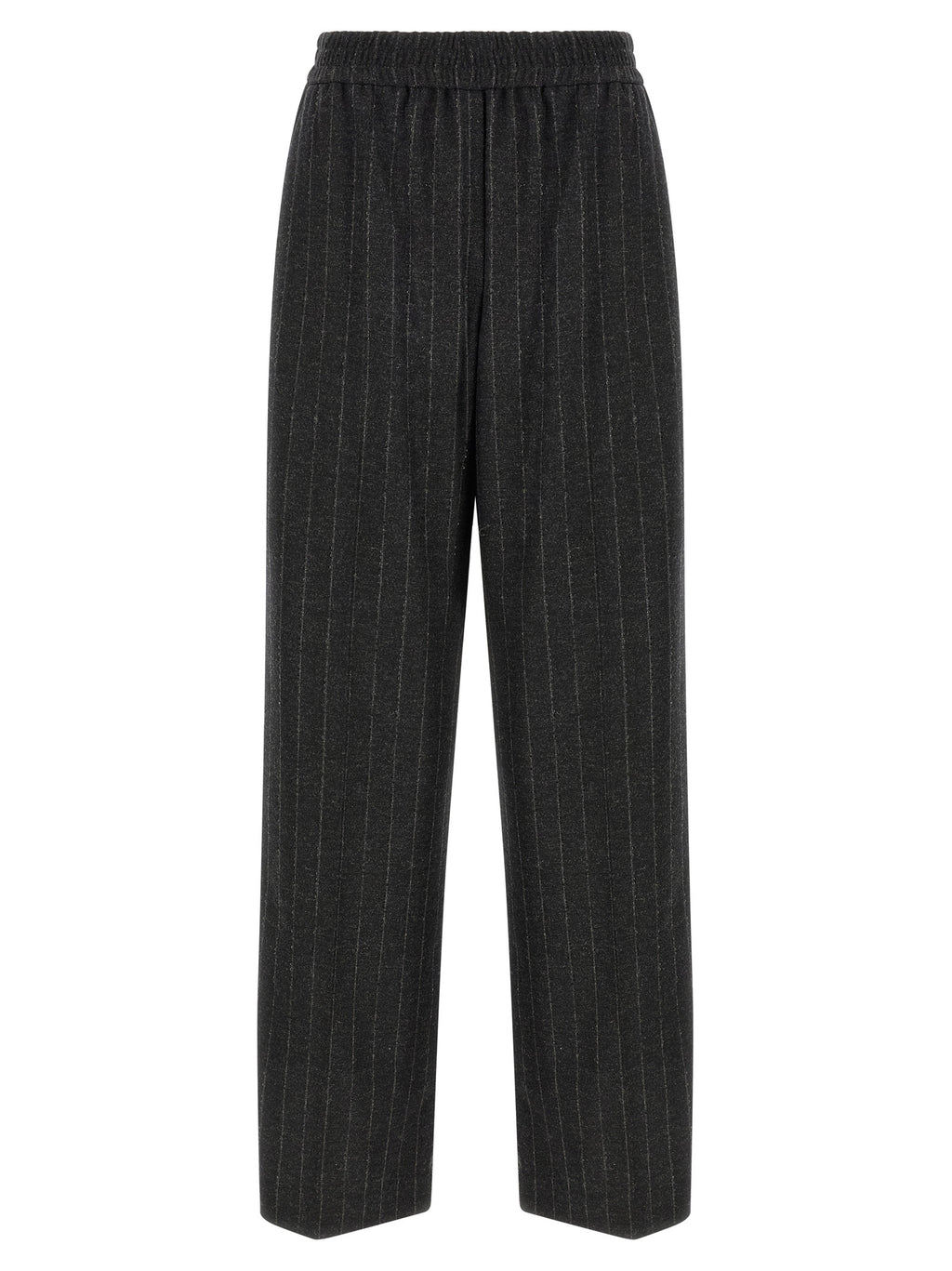 Gray Virgin Wool Casual Pants