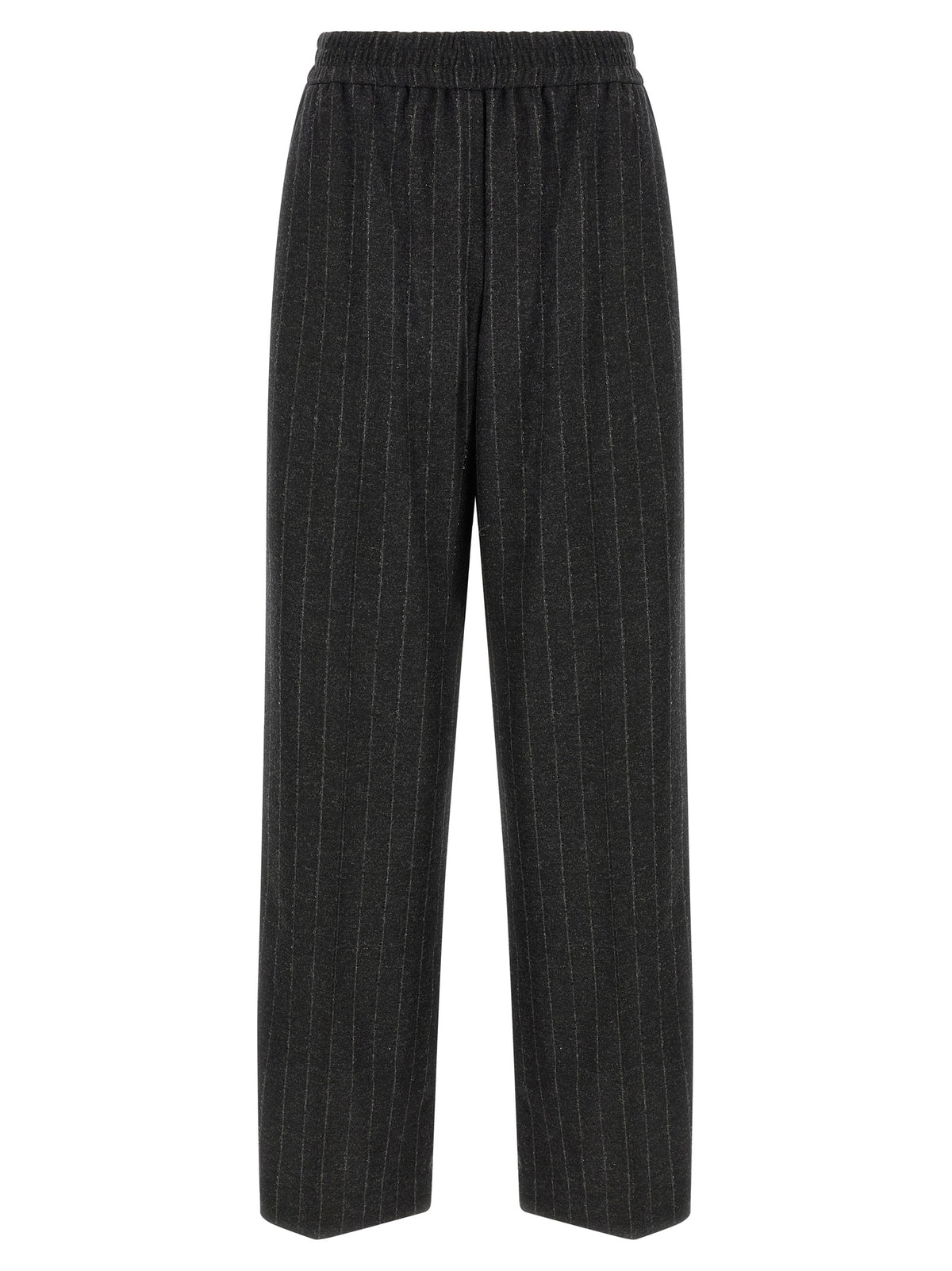 Gray Virgin Wool Casual Pants