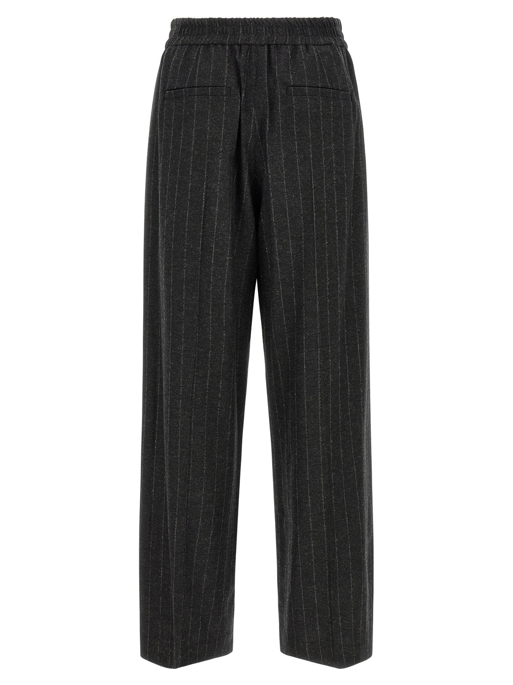 Gray Virgin Wool Casual Pants