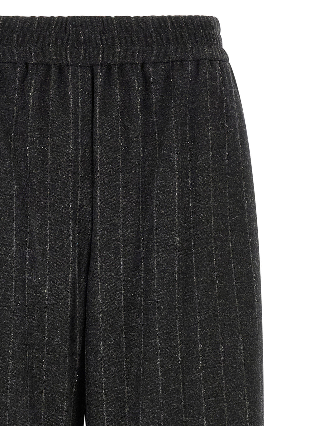 Gray Virgin Wool Casual Pants