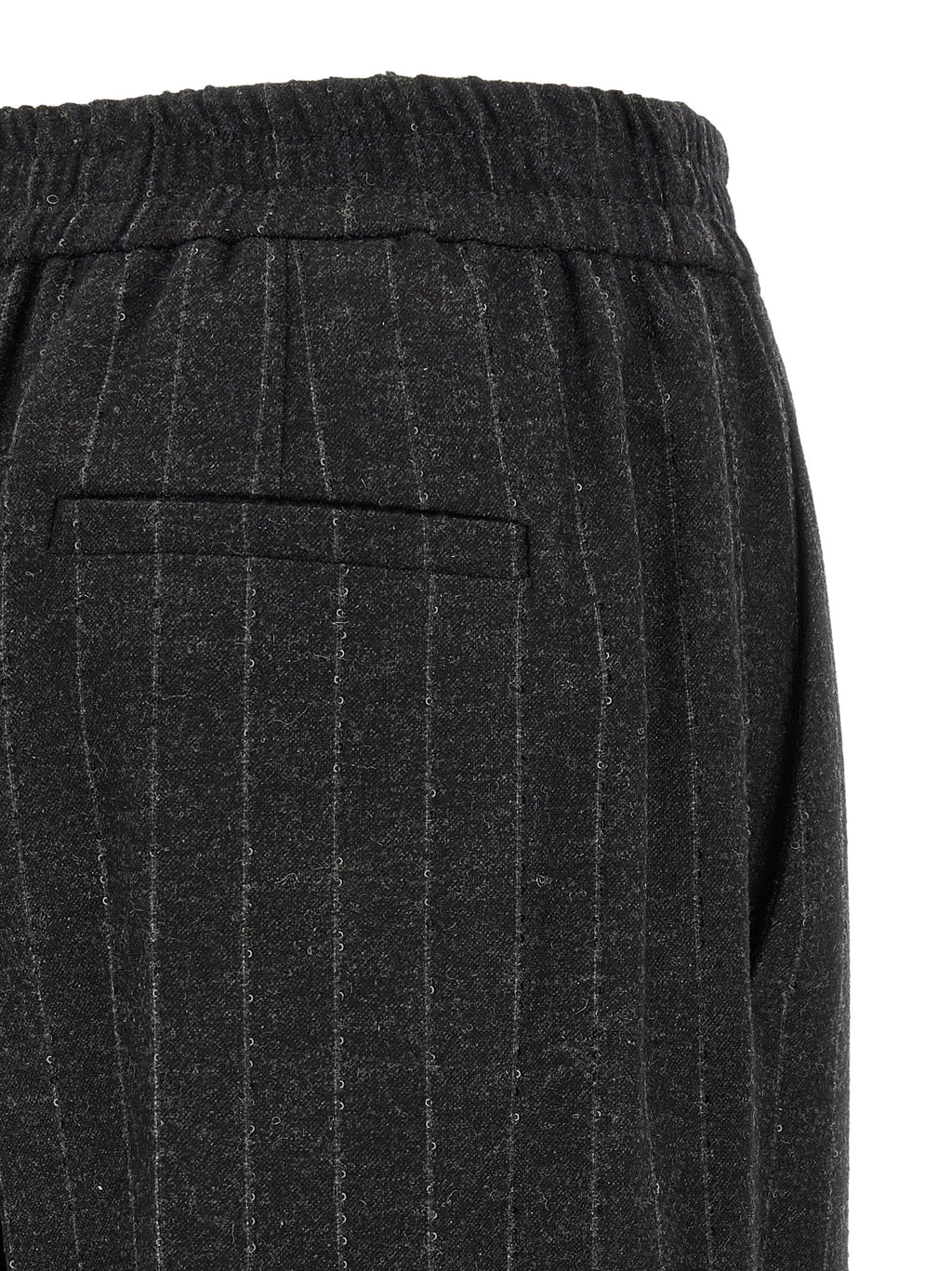 Gray Virgin Wool Casual Pants