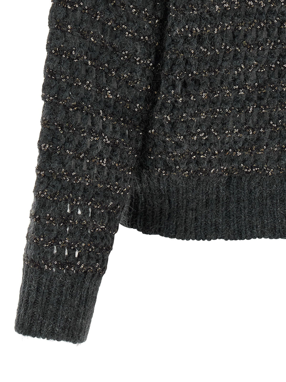 Gray Elastane Cardigan