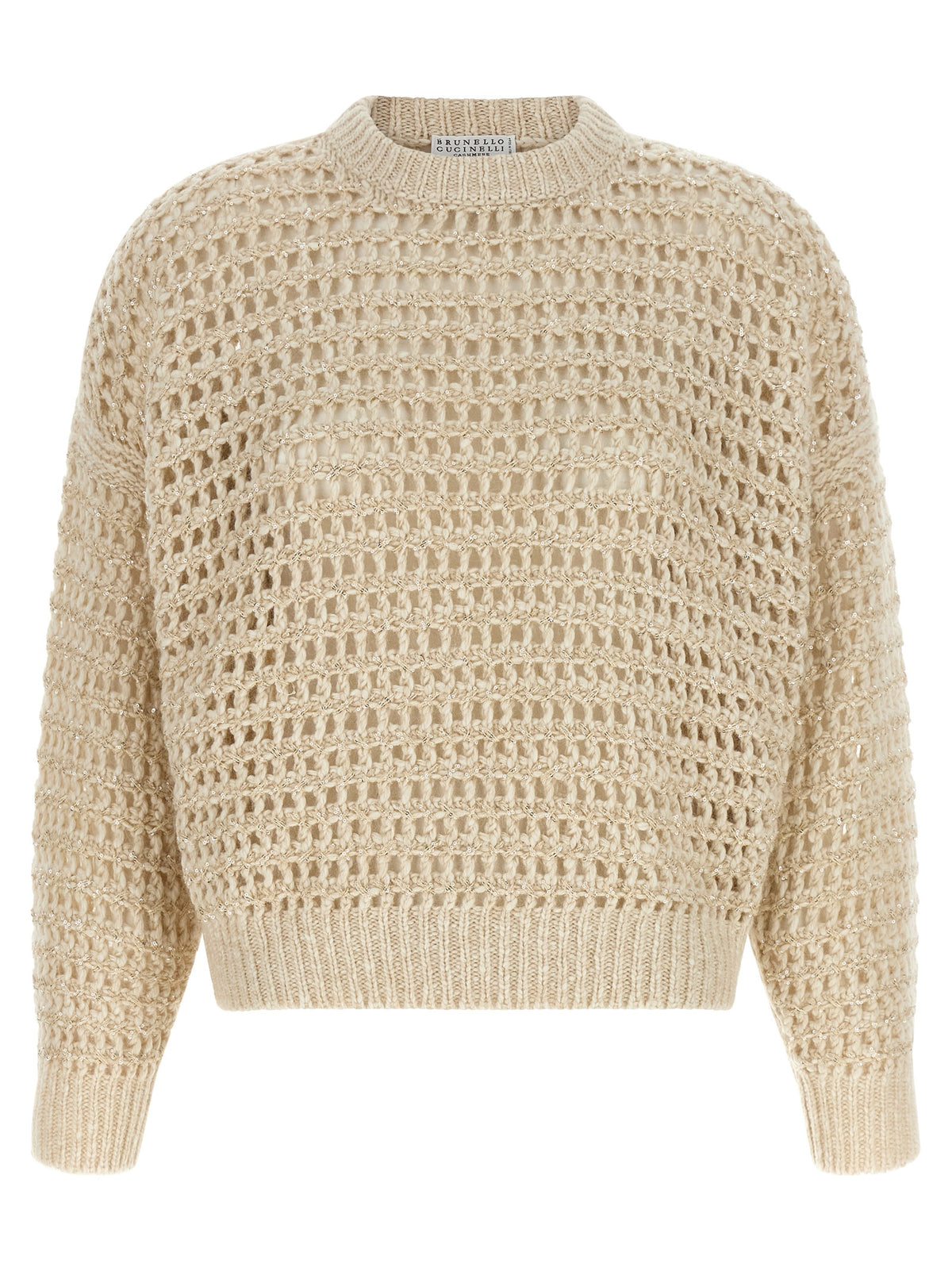 Beige Elastane Cardigan