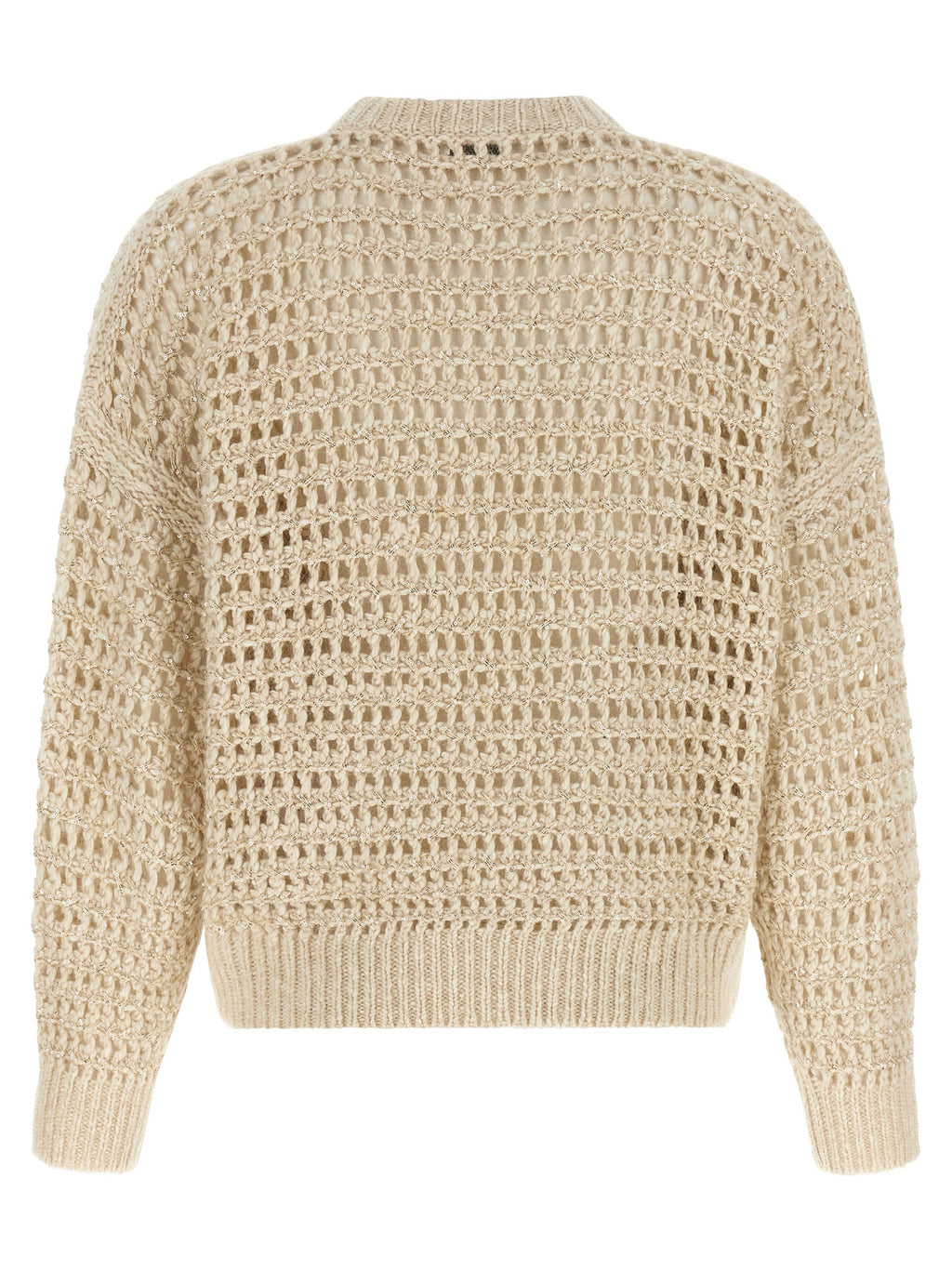 Beige Elastane Cardigan