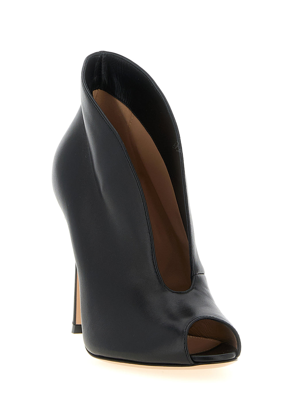 Black Lamb Leather Ankle Boots